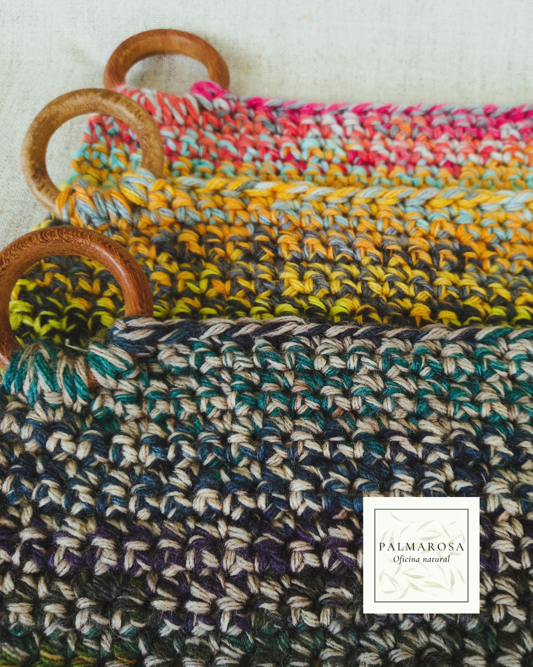 Potholder em crochê de lã Bora Bora - supercolorido